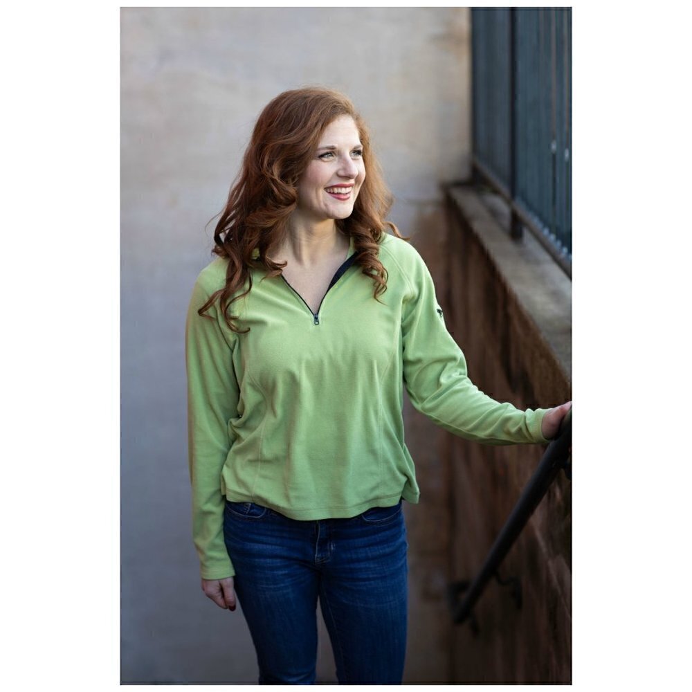 LL Bean Pull Over Fleece Green Sweatshirt